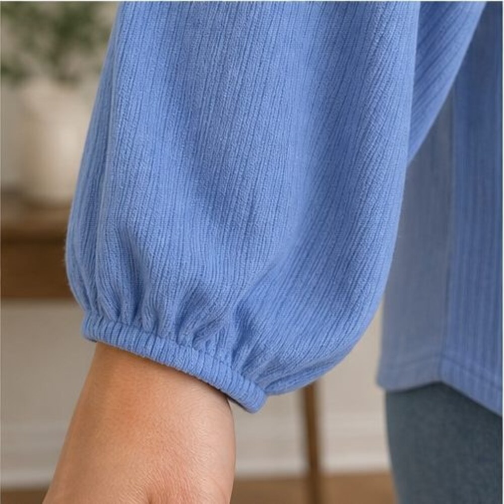 Blue Ruffle Blouse - Picture 5 of 6